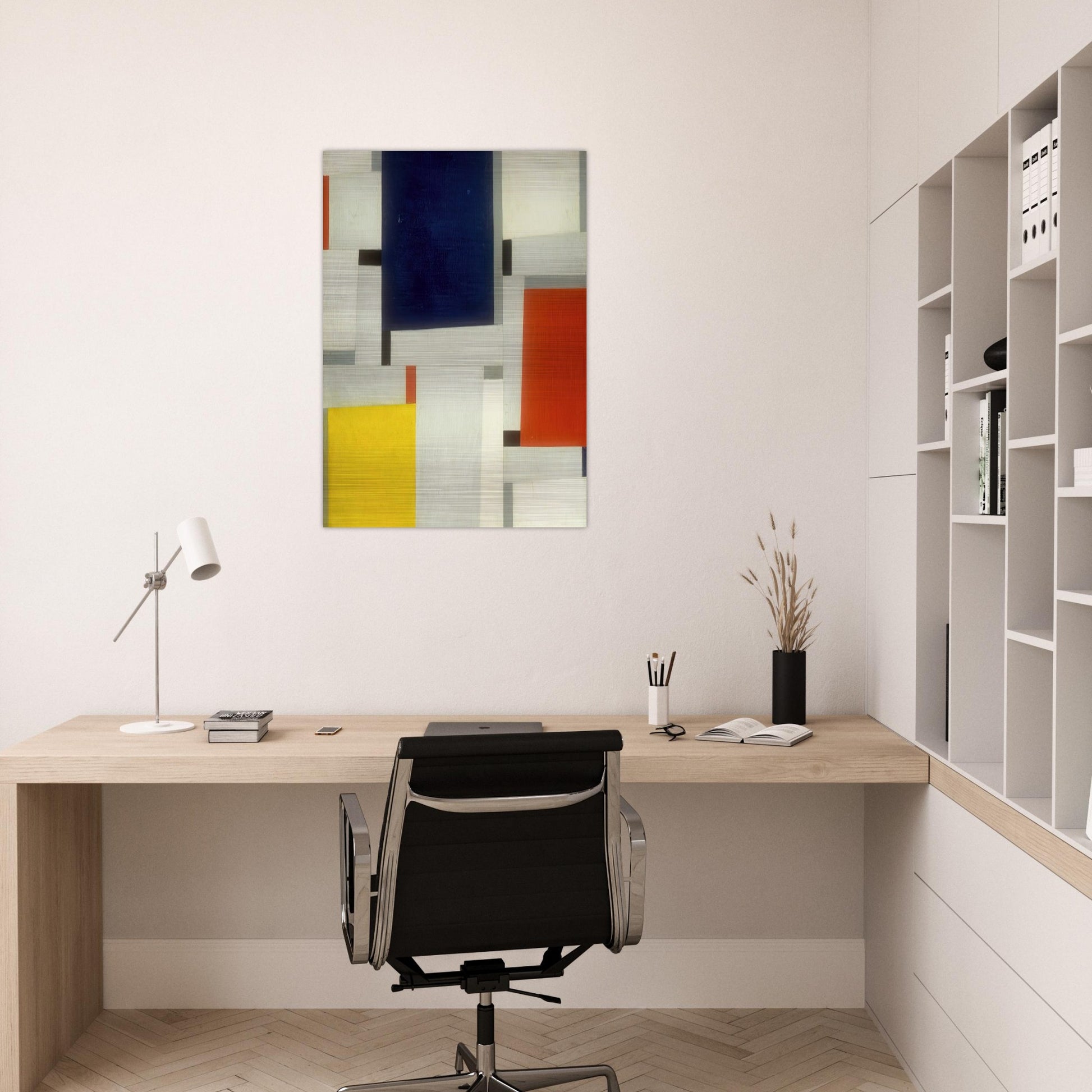 Relational Painting #64 - 1953 - Fritz Glarner Brushed Aluminum Print - 70x100 cm / 28x40 inches | Fritz Glarner Aluminum Print | Fritz Glarner Prints
