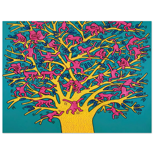 Keith Haring - THE TREE OF MONKEYS  75x100 cm / 30x40inches Fine Art Poster