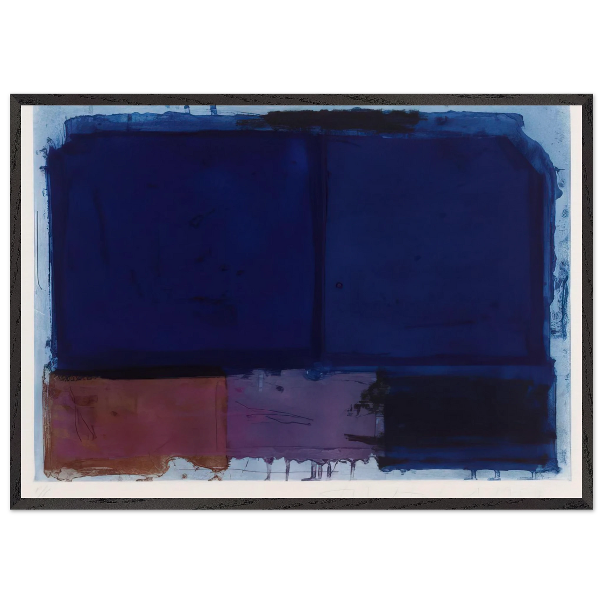 Vigil - 1980 - John Hoyland 70x100 cm / 28x40 inches Framed Art Print – Black Wooden Frame