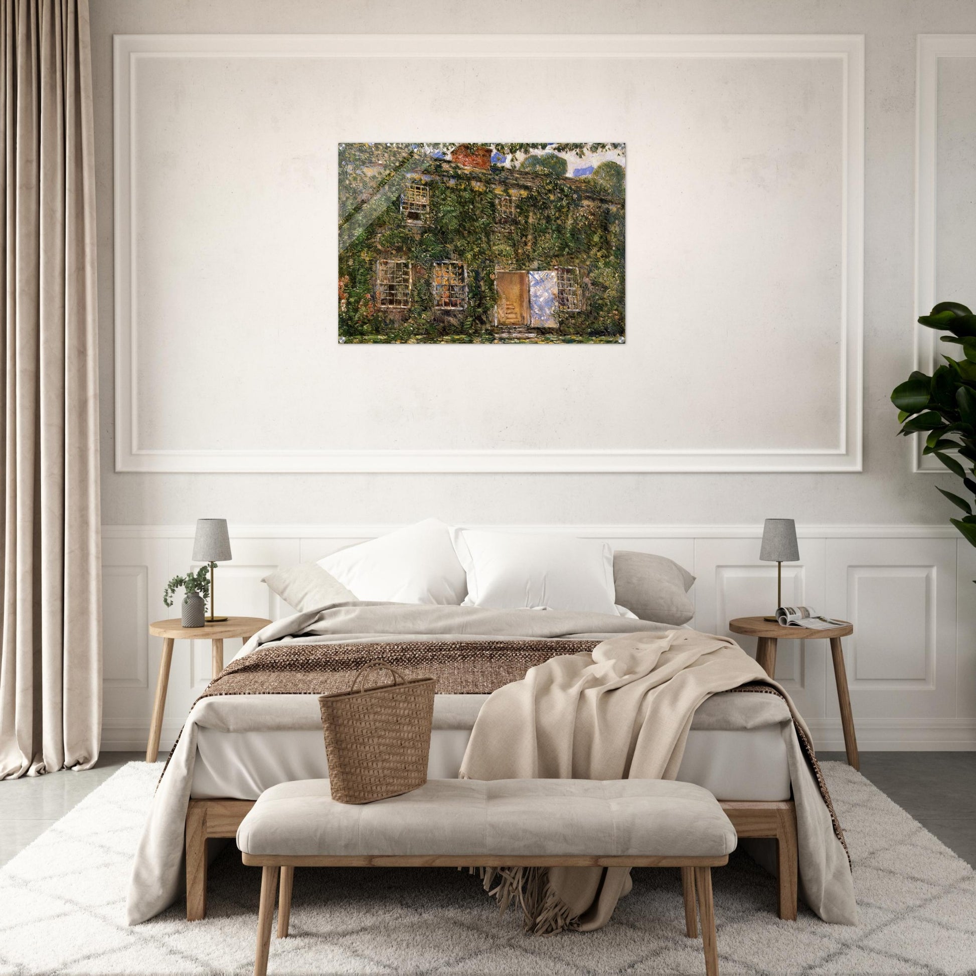 Home Sweet Home Cottage, East Hampton - Childe Hassam Acrylic Print - 70x100 cm / 28x40″ inches