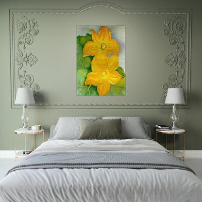 Squash Blossoms I - Georgia O'Keeffe Brushed Aluminum Print - 70x100 cm / 28x40 inches | Georgia O'Keeffe Aluminum Print | Georgia O'Keeffe Prints