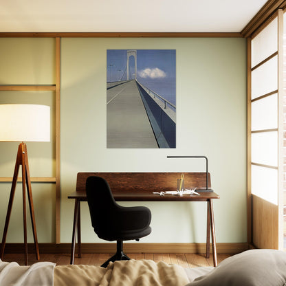 Whitestone Bridge - 1940 - Ralston Crawford Brushed Aluminum Print - 70x100 cm / 28x40 inches | Ralston Crawford Aluminum Print | Ralston Crawford Prints