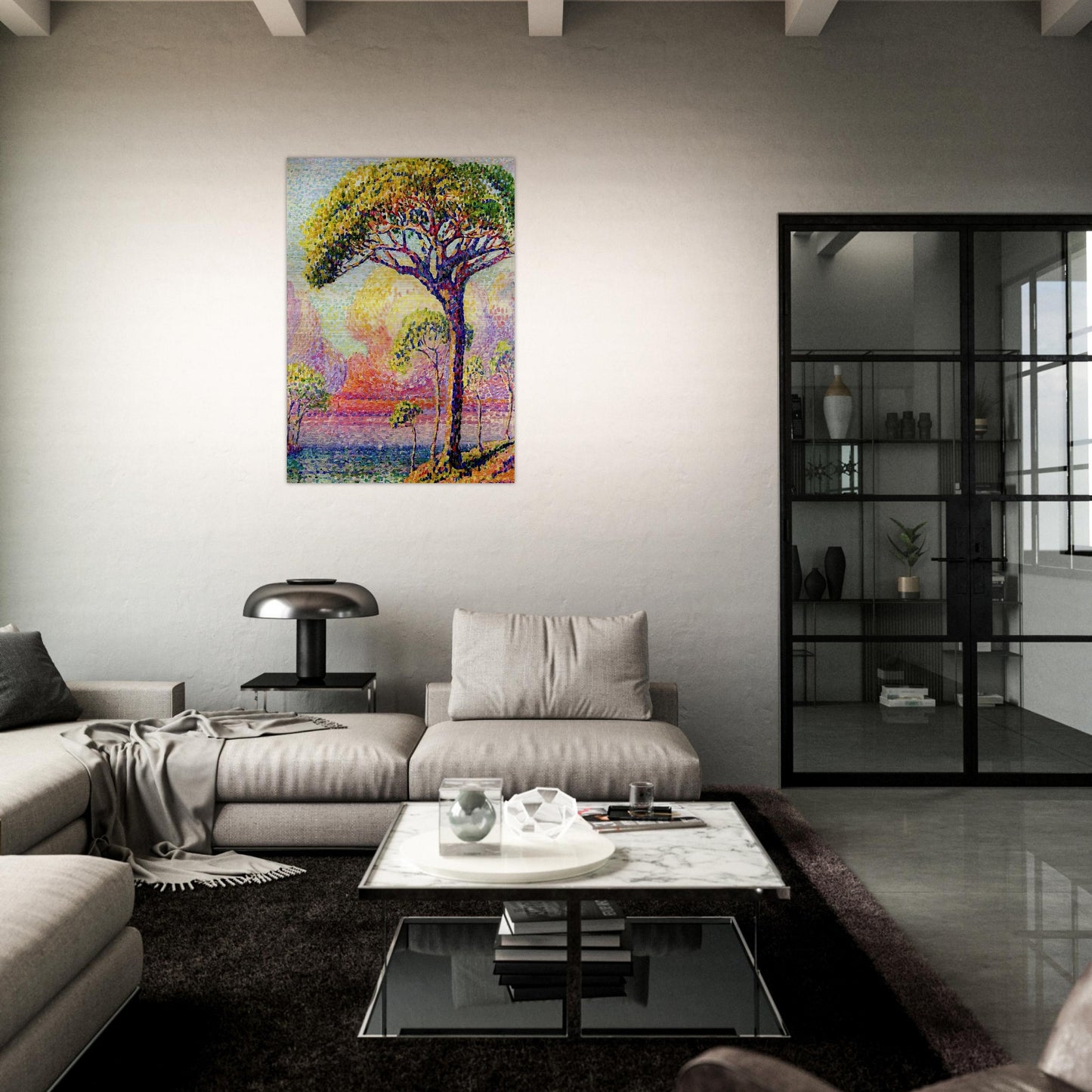 A Pine Tree - Henri-Edmond Cross Brushed Aluminum Print - 70x100 cm / 28x40 inches | Henri-Edmond Cross Aluminum Print | Henri-Edmond Cross Prints