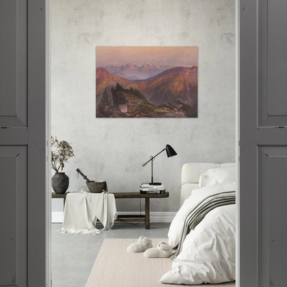 Lower Yellowstone Range - Thomas Moran Brushed Aluminum Print - 70x100 cm / 28x40 inches | Thomas Moran Aluminum Print | Thomas Moran Prints
