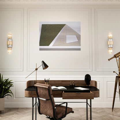 GREEN TILTED ELLIPSE GRAY FRAME 1989 - Robert Mangold Brushed Aluminum Print - 70x100 cm / 28x40 inches | Robert Mangold Aluminum Print | Robert Mangold Prints