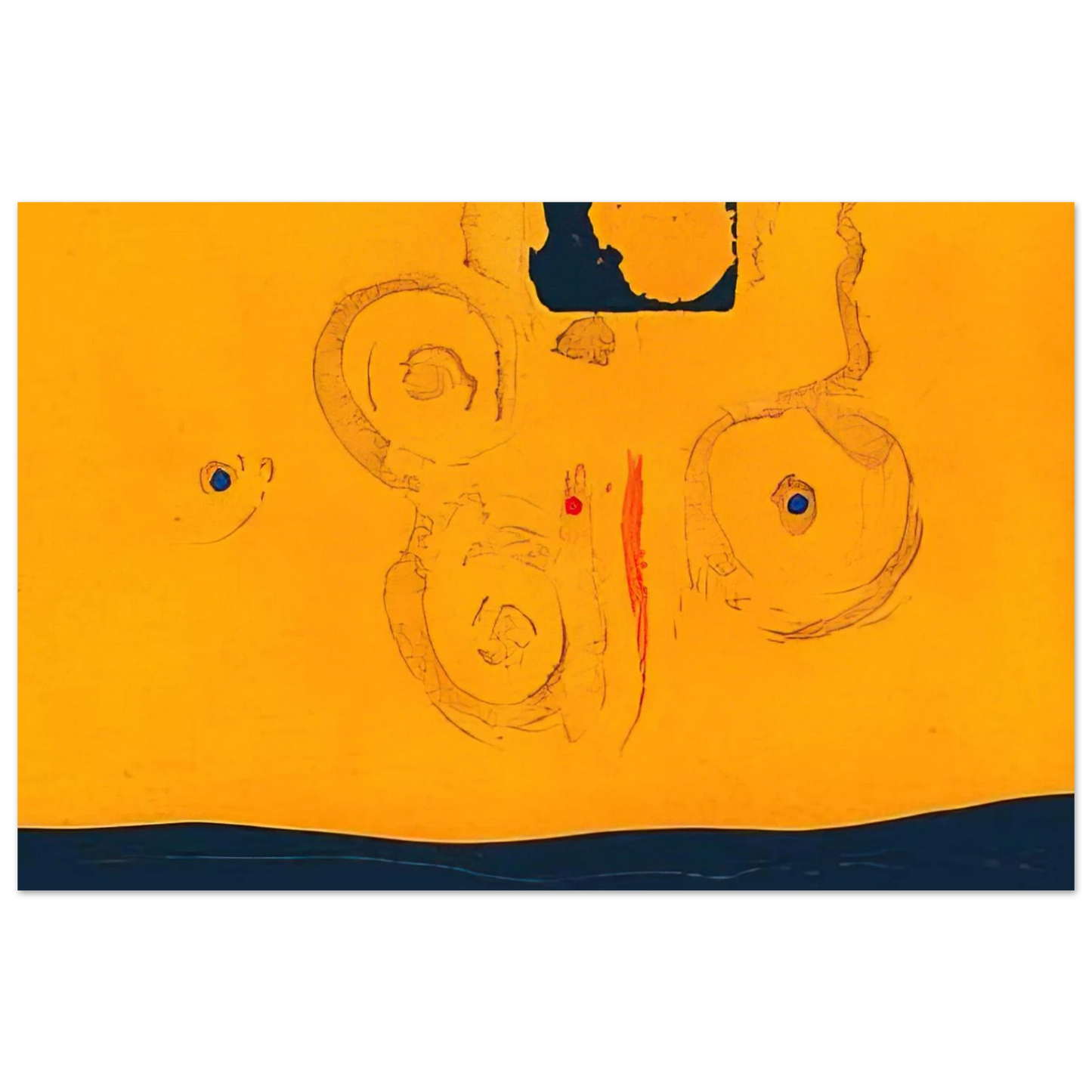 Helen Frankenthaler - Plaza Real - 1988 Wall art - 30x45 cm / 12x18 inches - Premium Wooden Framed Poster With Fine Art Paper-canvas - Black frame