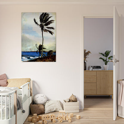 PALM TREE NASSAU - Winslow Homer Brushed Aluminum Print - 70x100 cm / 28x40 inches | Winslow Homer Aluminum Print | Winslow Homer Prints