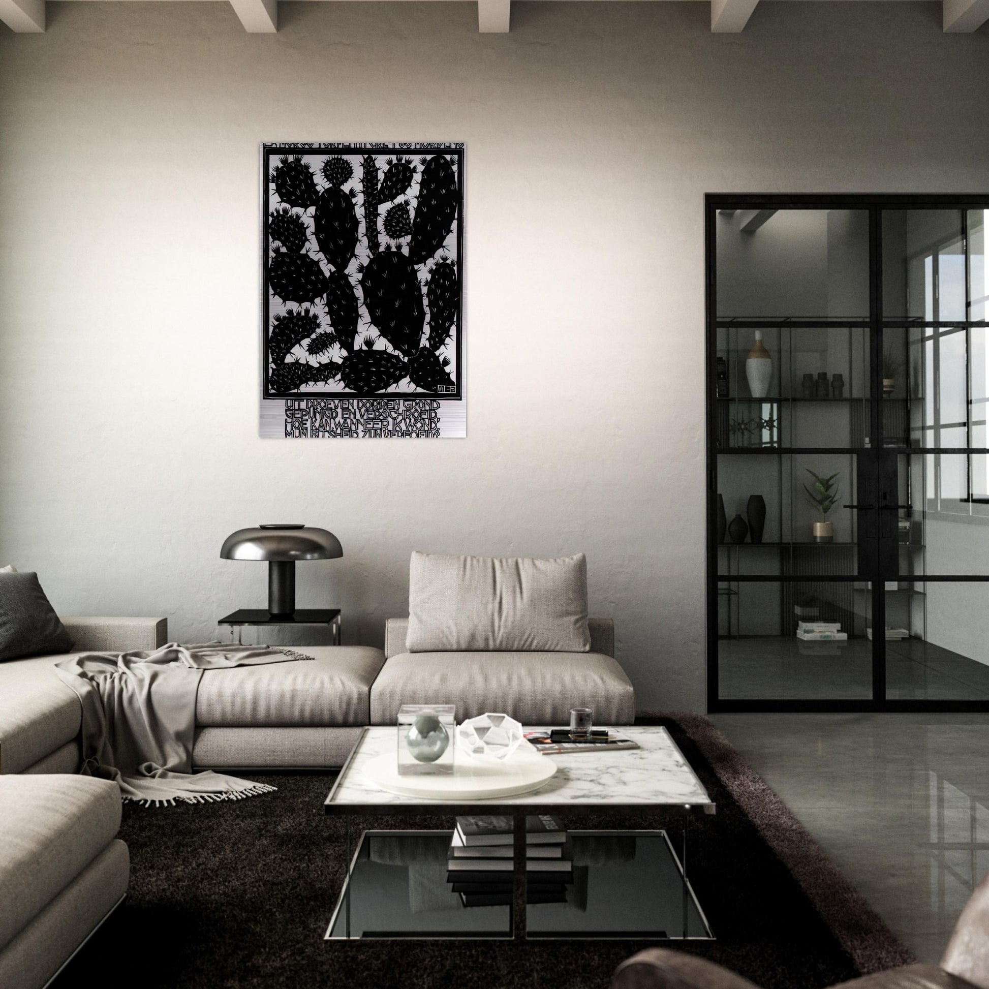 EMBLEMATA CACTUS - MC Escher Brushed Aluminum Print - 70x100 cm / 28x40 inches | MC Escher Aluminum Print | MC Escher Prints
