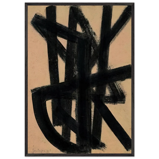 Brou de noix 65 x 50 cm 1948 - 1948 - Pierre Soulages 70x100 cm / 28x40 inches Framed Art Print – Black Wooden Frame