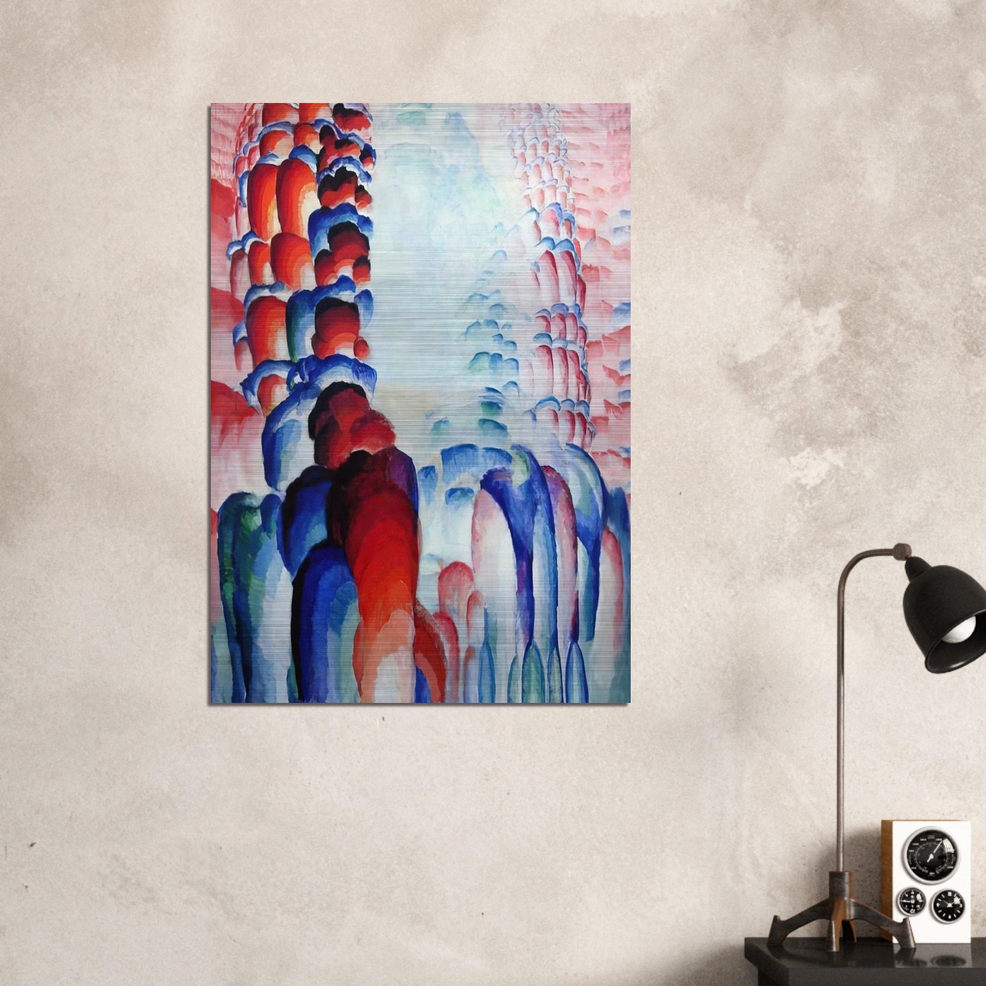 Hindu Motif, or Graduated Red - Frantisek Kupka Brushed Aluminum Print - 70x100 cm / 28x40 inches | Frantisek Kupka Aluminum Print | Frantisek Kupka Prints