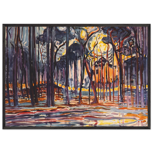 Woods near Oele - Piet Mondrian 70x100 cm / 28x40 inches Framed Art Print – Black Wooden Frame