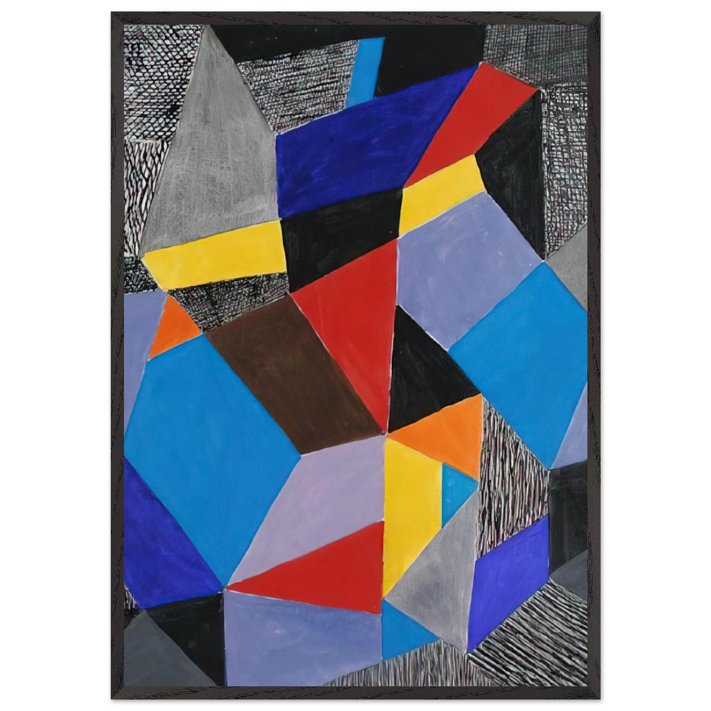 Farbformen und Struktuten - 1953 - Johannes Itten 70x100 cm / 28x40 inches Framed Art Print – Black Wooden Frame