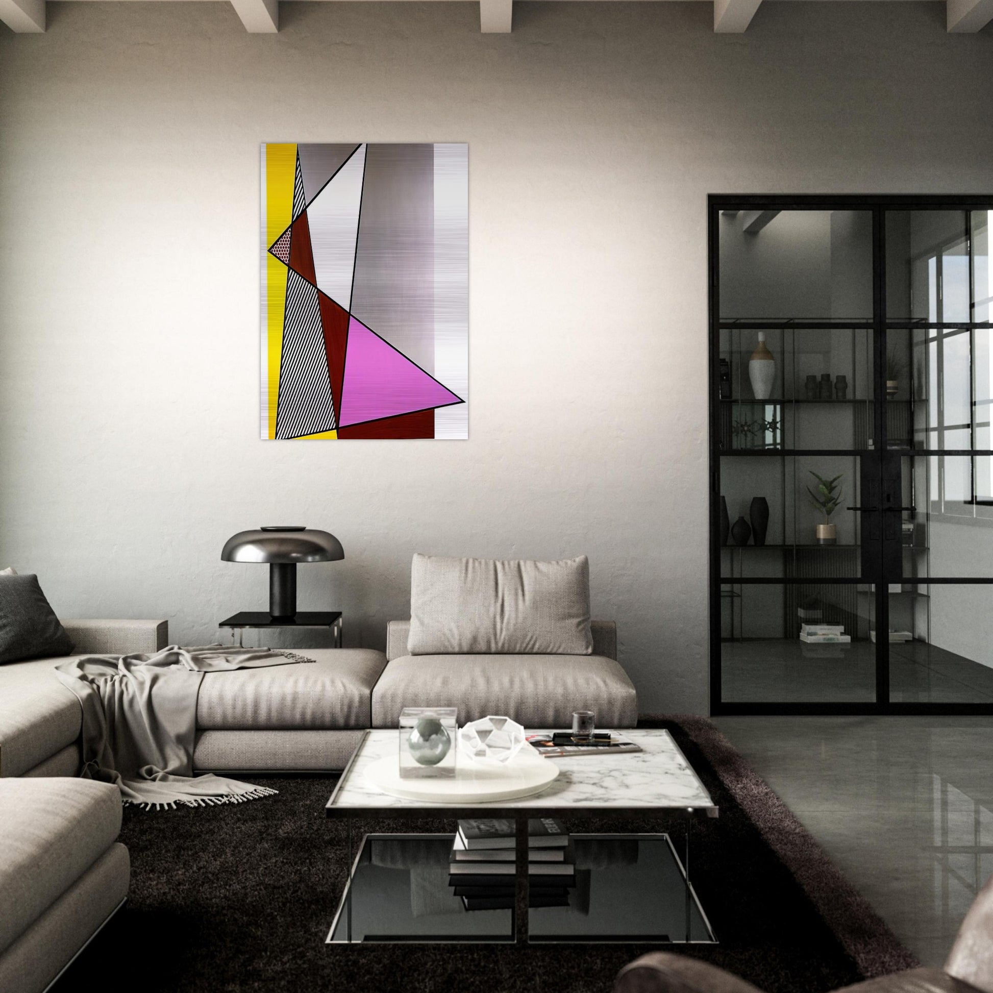IMPERFECT PAINTING 1986 - Roy Lichtenstein Brushed Aluminum Print - 70x100 cm / 28x40 inches | Roy Lichtenstein Aluminum Print | Roy Lichtenstein Prints