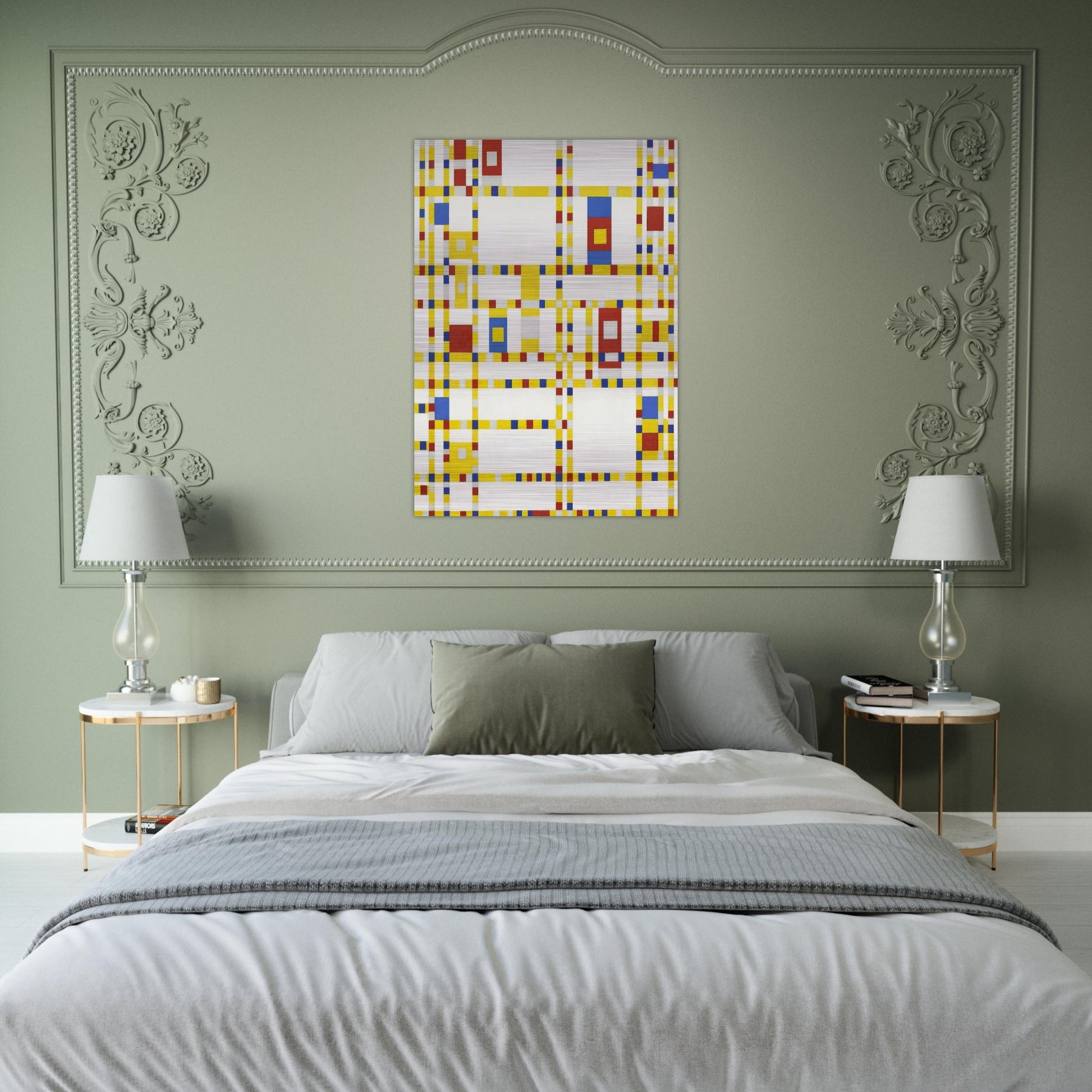 Broadway Boogie Woogie - Piet Mondrian Brushed Aluminum Print - 70x100 cm / 28x40 inches | Piet Mondrian Aluminum Print | Piet Mondrian Prints