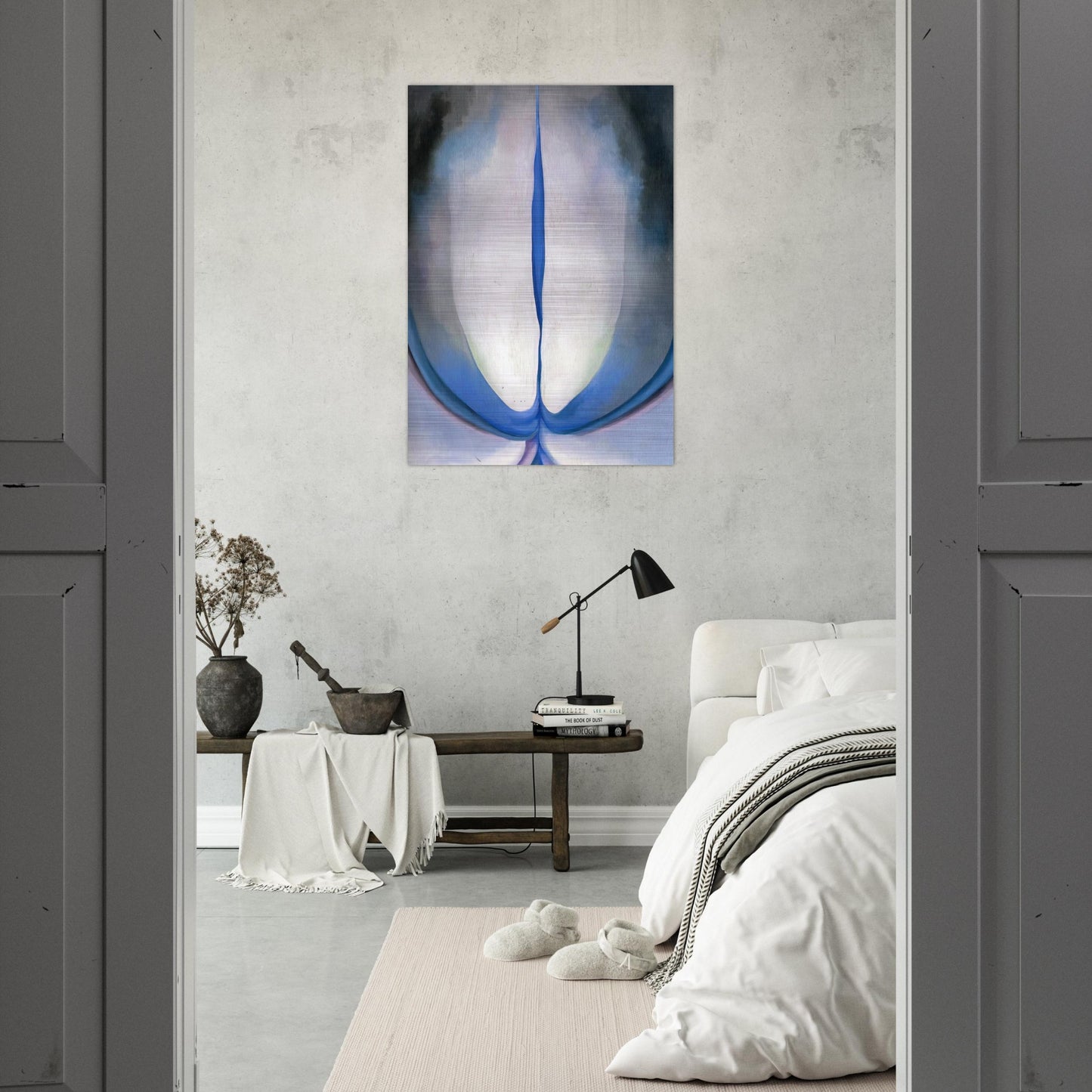 Blue Line - Georgia O'Keeffe Brushed Aluminum Print - 70x100 cm / 28x40 inches | Georgia O'Keeffe Aluminum Print | Georgia O'Keeffe Prints