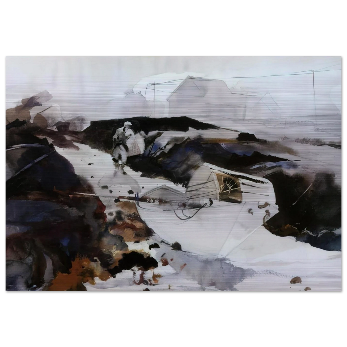 THE WHITE DORY 1941 - Andrew Wyeth Brushed Aluminum Print - 70x100 cm / 28x40 inches | Andrew Wyeth Aluminum Print | Andrew Wyeth Prints