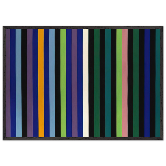 Two Part Blue - 1964 - Gene Davis 70x100 cm / 28x40 inches Framed Art Print – Black Wooden Frame