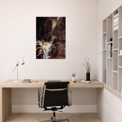 A Waterfall - John Singer Sargent Brushed Aluminum Print - 70x100 cm / 28x40 inches | John Singer Sargent Aluminum Print | John Singer Sargent Prints