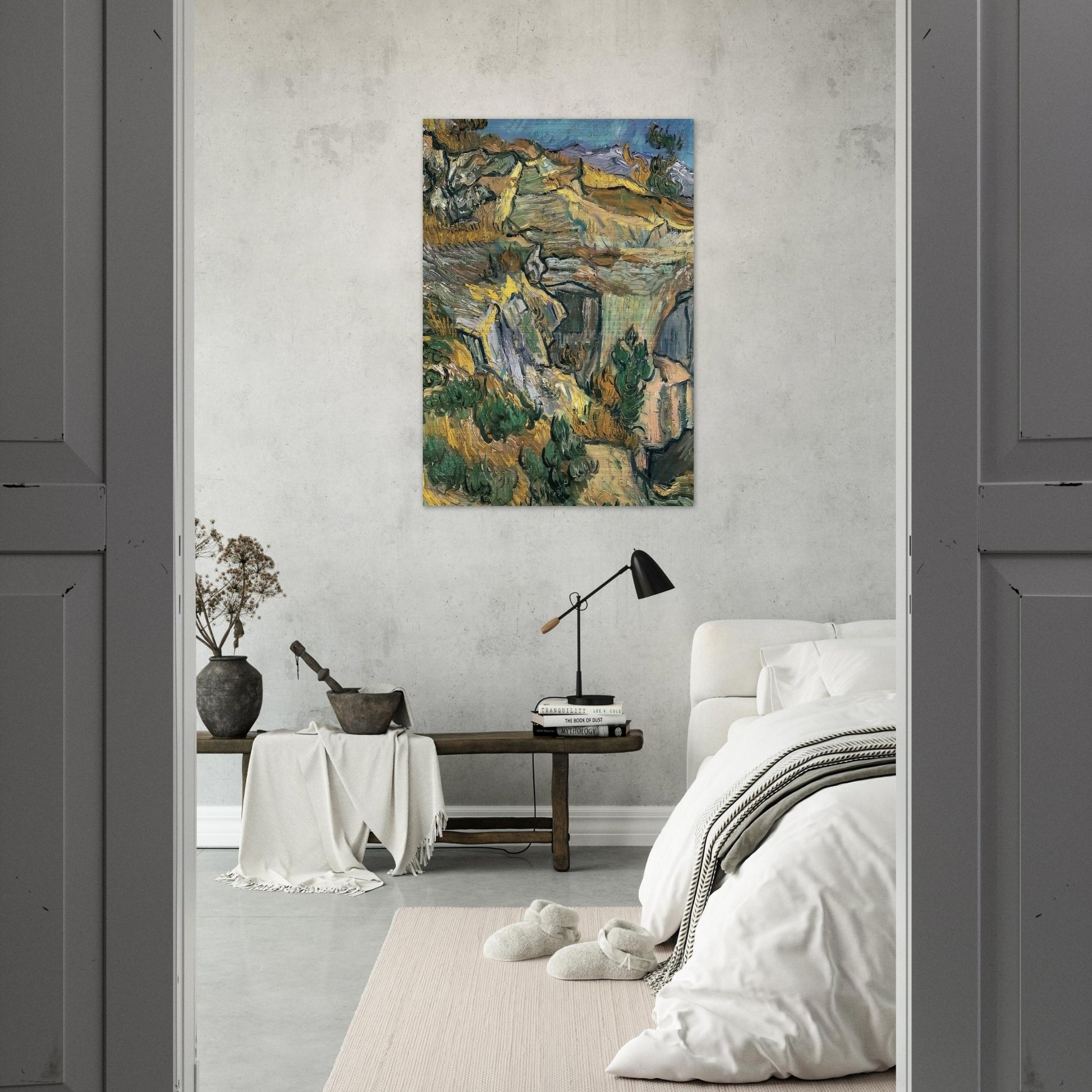Entrance to a Quarry near Saint Remy - Vincent van Gogh Brushed Aluminum Print - 70x100 cm / 28x40 inches | Vincent van Gogh Aluminum Print | Vincent van Gogh Prints