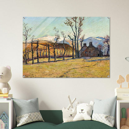Cottages in a landscape - Armand Guillaumin Acrylic Print - 70x100 cm / 28x40″ inches | Armand Guillaumin Wall Art | Armand Guillaumin Prints
