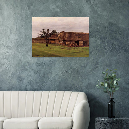 Farm near Honfleur - claude monet Brushed Aluminum Print - 70x100 cm / 28x40 inches | claude monet Aluminum Print | claude monet Prints