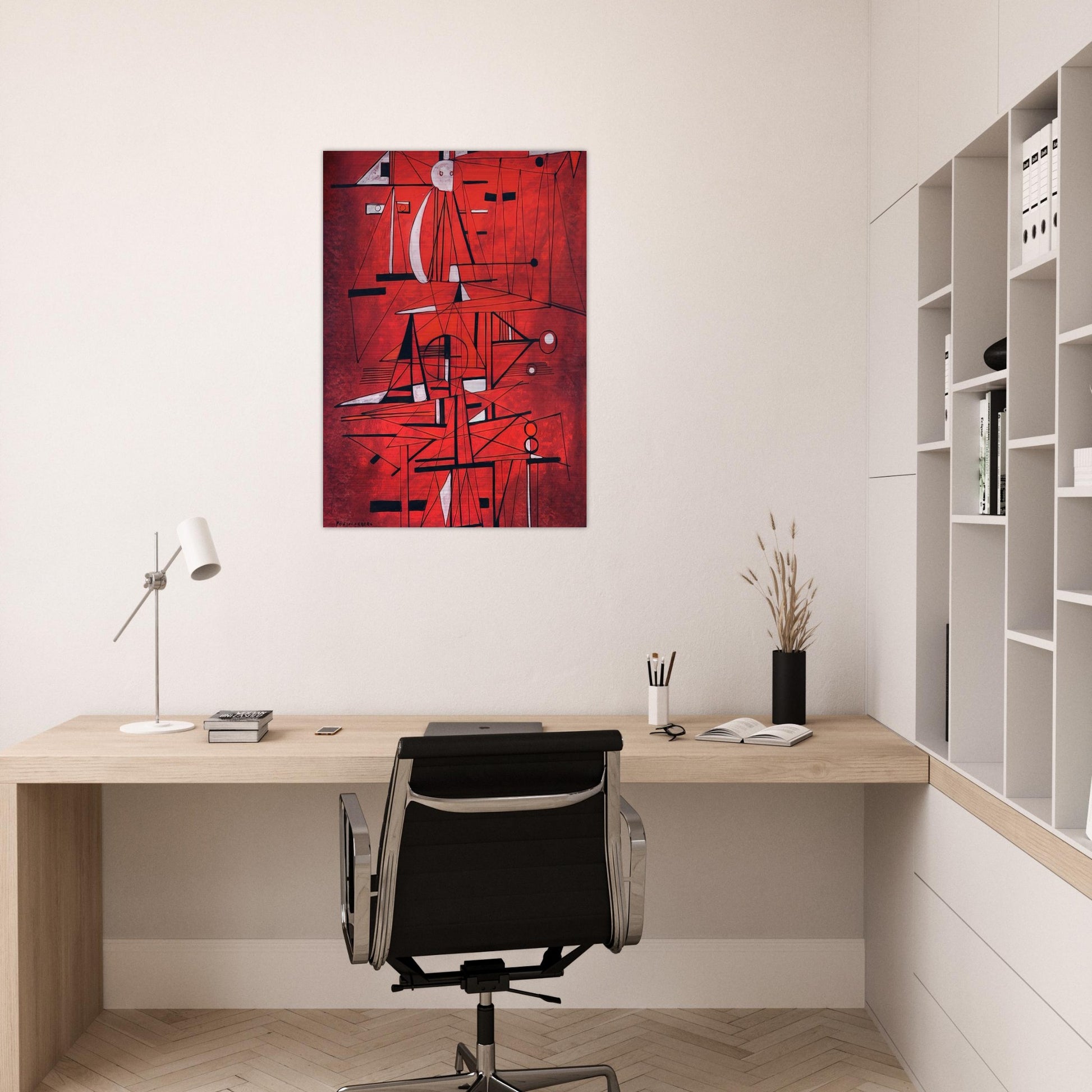 COMPOSITION 1952 - Rene Portocarrero Brushed Aluminum Print - 70x100 cm / 28x40 inches | Rene Portocarrero Aluminum Print | Rene Portocarrero Prints