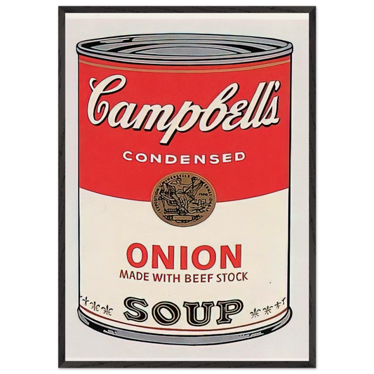 Campbells Soup Can  onion  - Andy Warhol 70x100 cm / 28x40 inches Framed Art Print – Black Wooden Frame