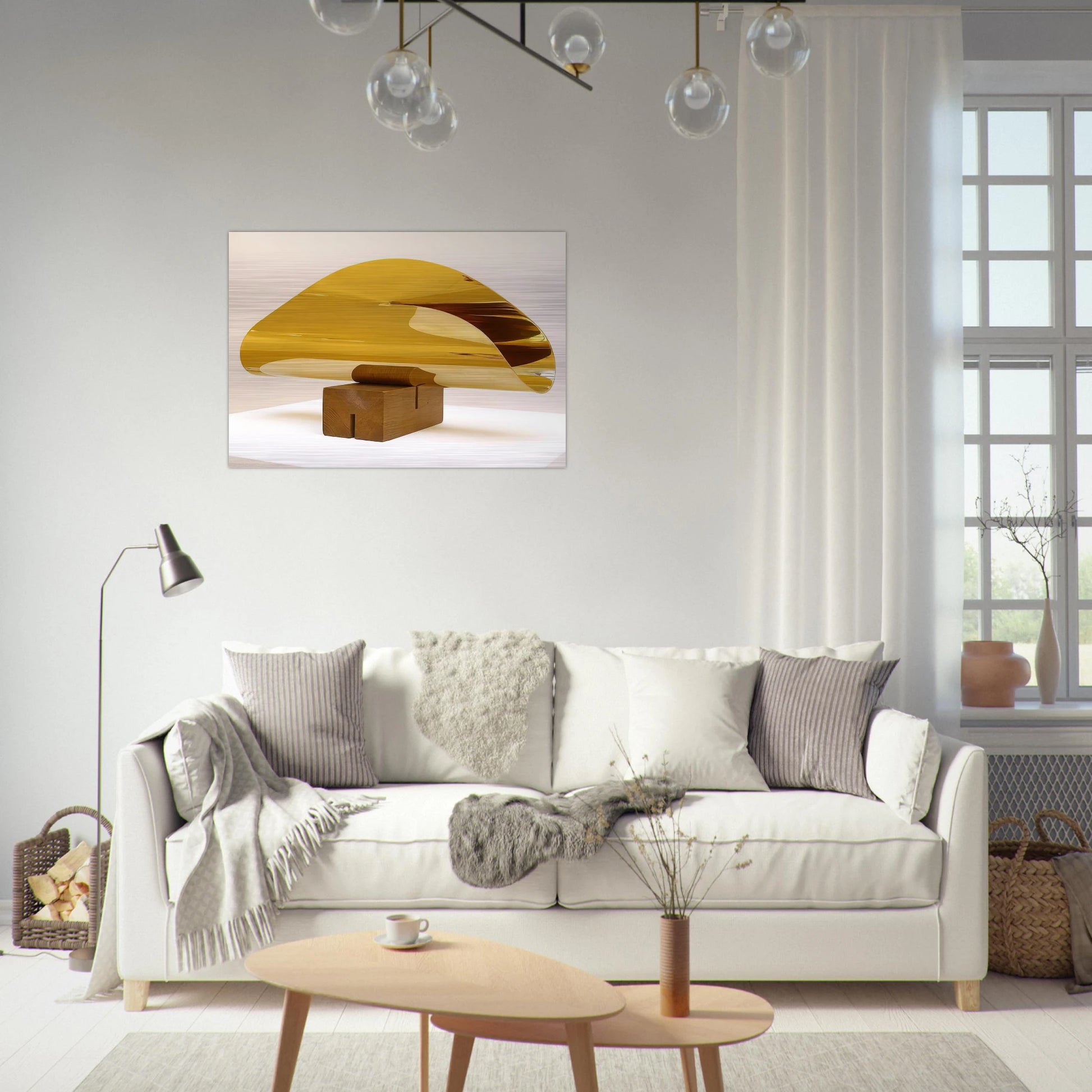 Fläche im Raum von einer Linie begrenzt - 1952 - Max Bill Brushed Aluminum Print - 70x100 cm / 28x40 inches | Max Bill Aluminum Print | Max Bill Prints