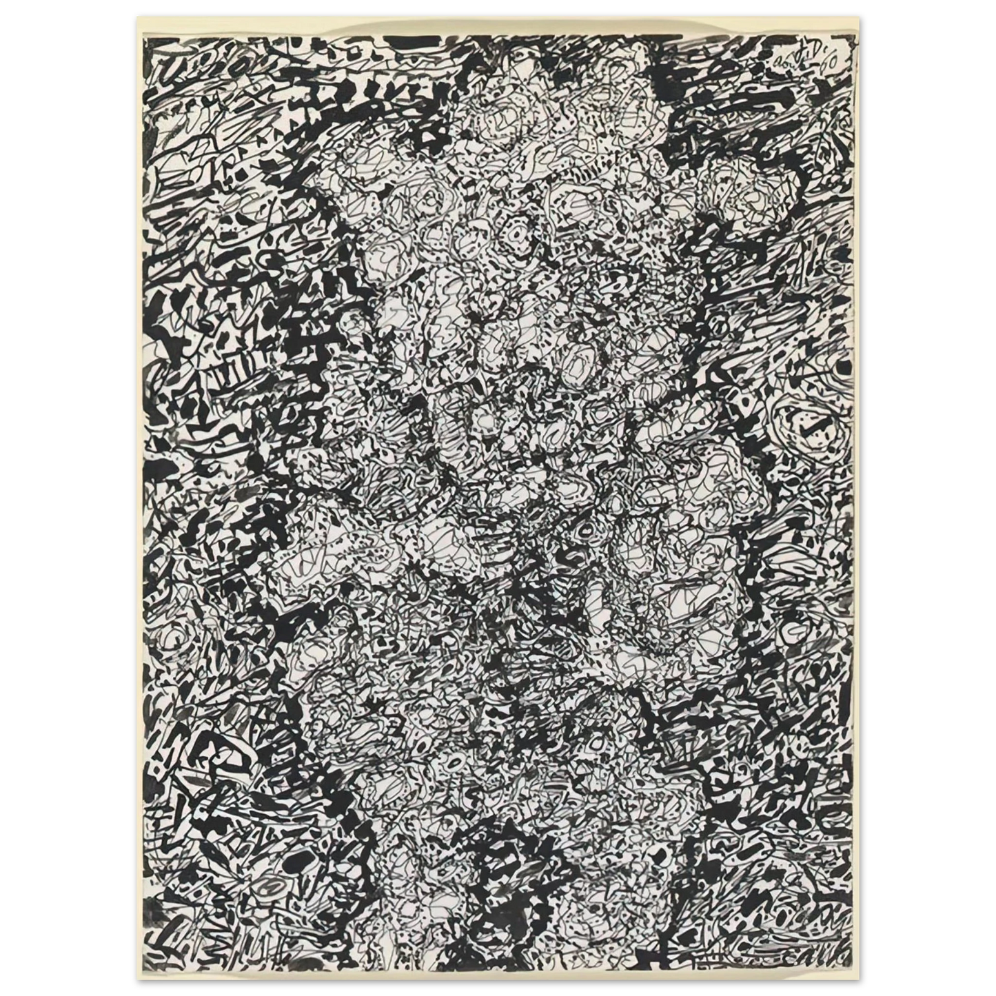 Jean Dubuffet - FIGURE WITH HAT IN A LANDSCAPE 1960  75x100 cm / 30x40inches Fine Art Poster