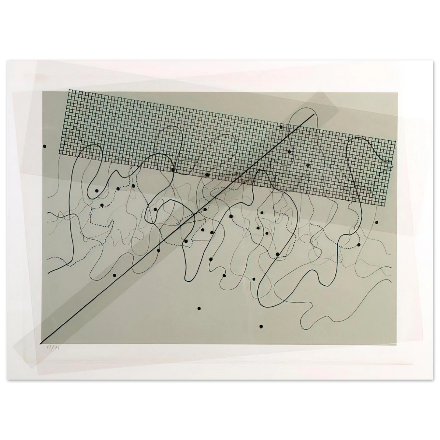 John Cage - Fontana Mix Light Grey - 1981  75x100 cm / 30x40inches Fine Art Poster