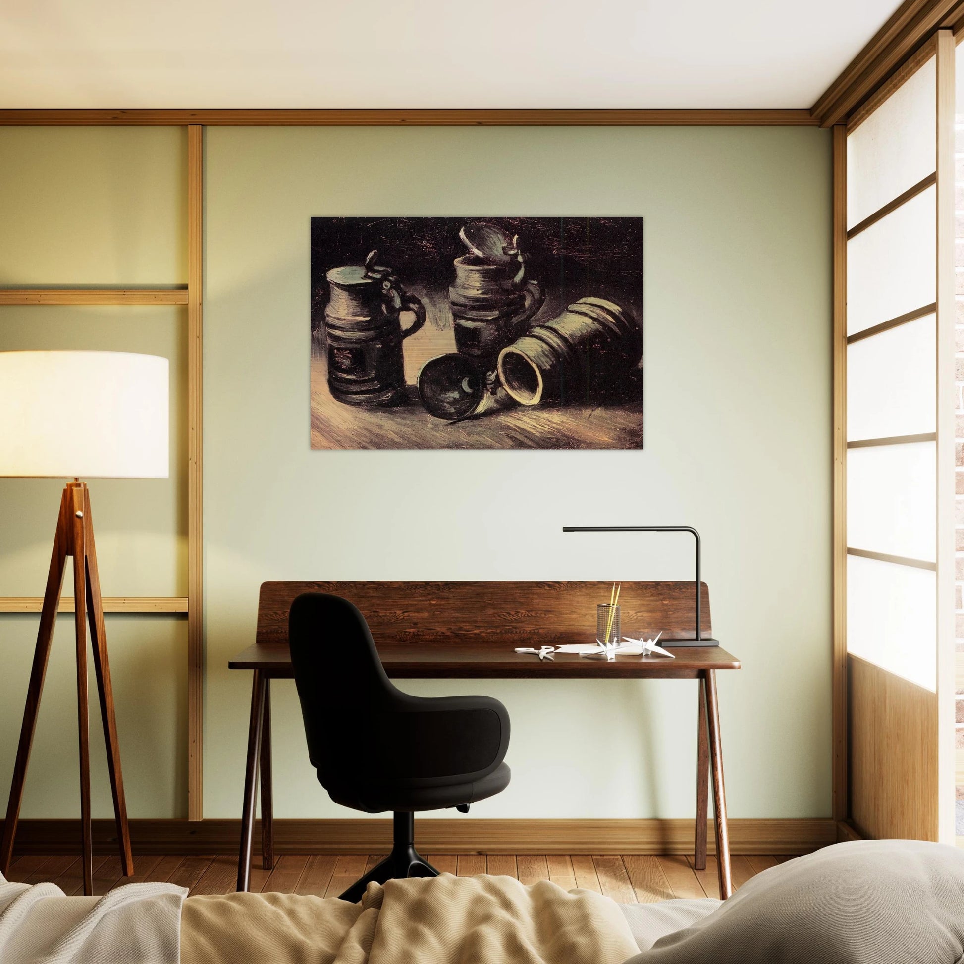 Beer Tankards - Vincent van Gogh Brushed Aluminum Print - 70x100 cm / 28x40 inches | Vincent van Gogh Aluminum Print | Vincent van Gogh Prints