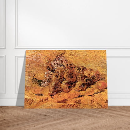 Still Life with Grapes, Pears and Lemons - Vincent van Gogh Brushed Aluminum Print - 70x100 cm / 28x40 inches | Vincent van Gogh Aluminum Print | Vincent van Gogh Prints