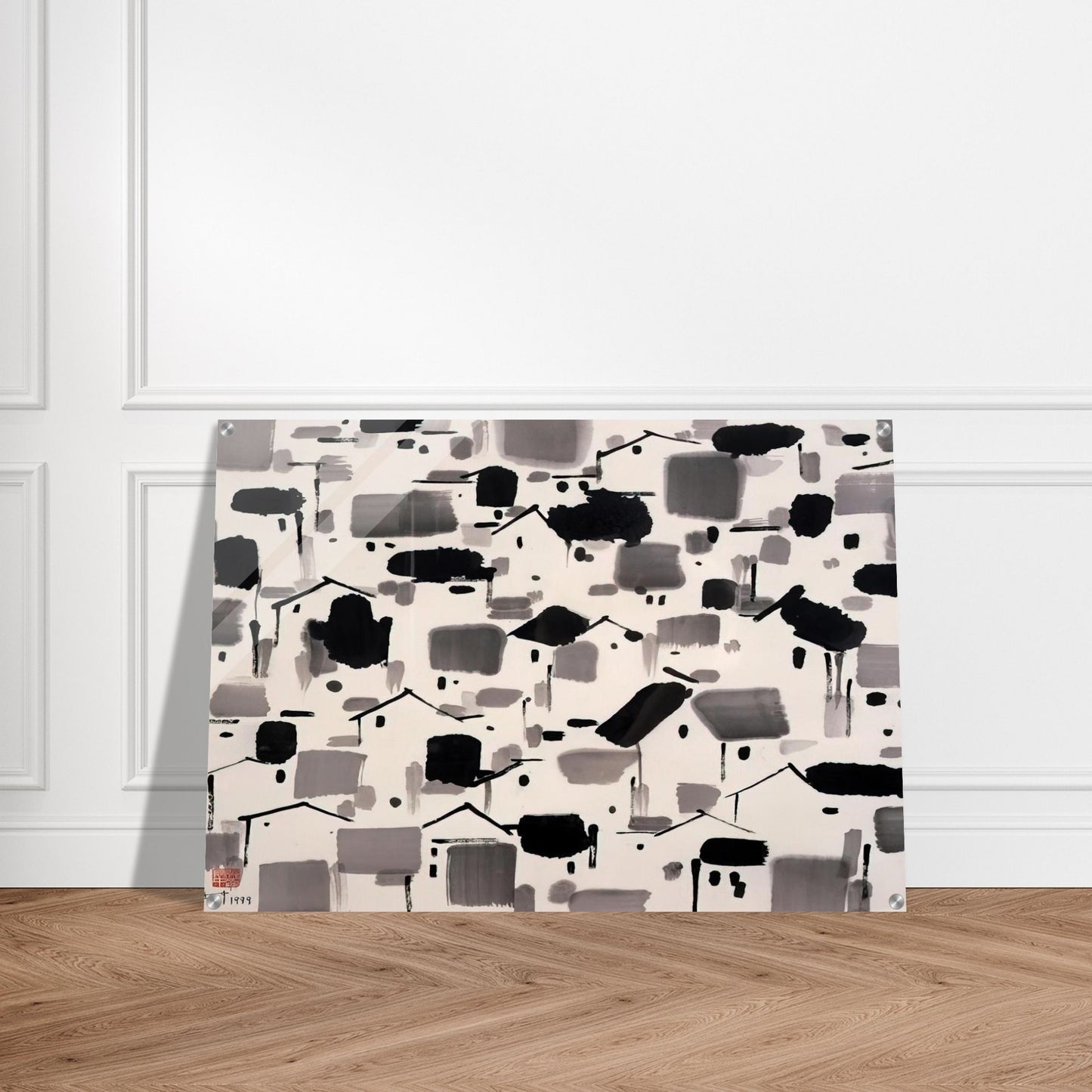 Home of Man - 1999 - Wu Guanzhong Acrylic Print - 70x100 cm / 28x40″ inches