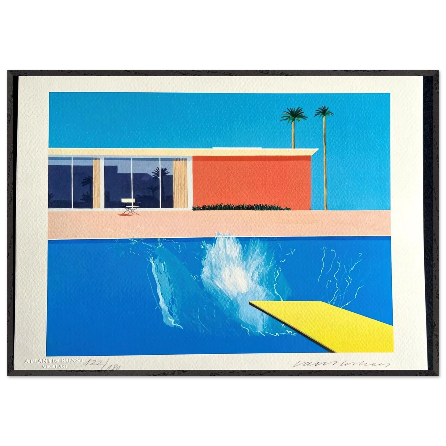 David Hockney - David Hockney Wall art - 50x70 cm / 20x28 inches - Premium Wooden Framed Poster With Fine Art Paper-canvas - White frame
