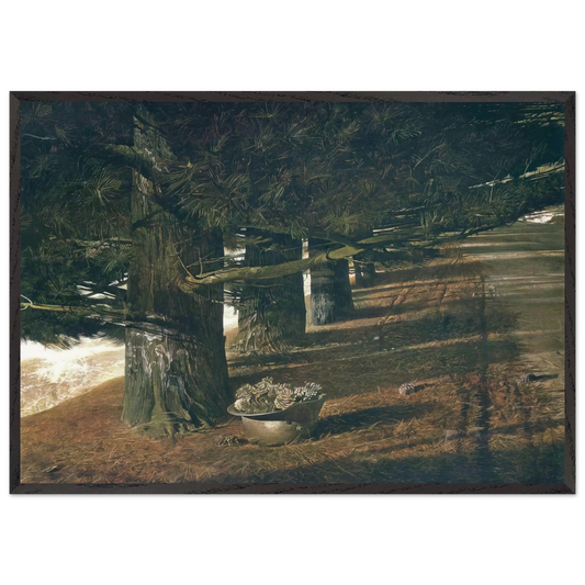 PINE BARON - Andrew Wyeth 70x100 cm / 28x40 inches Framed Art Print – Black Wooden Frame
