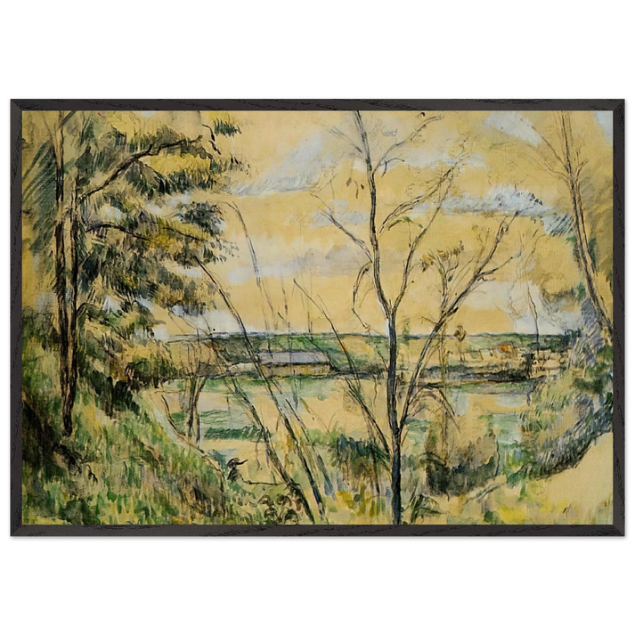 The Oise Valley - Paul Cezanne 70x100 cm / 28x40 inches Framed Art Print – Black Wooden Frame