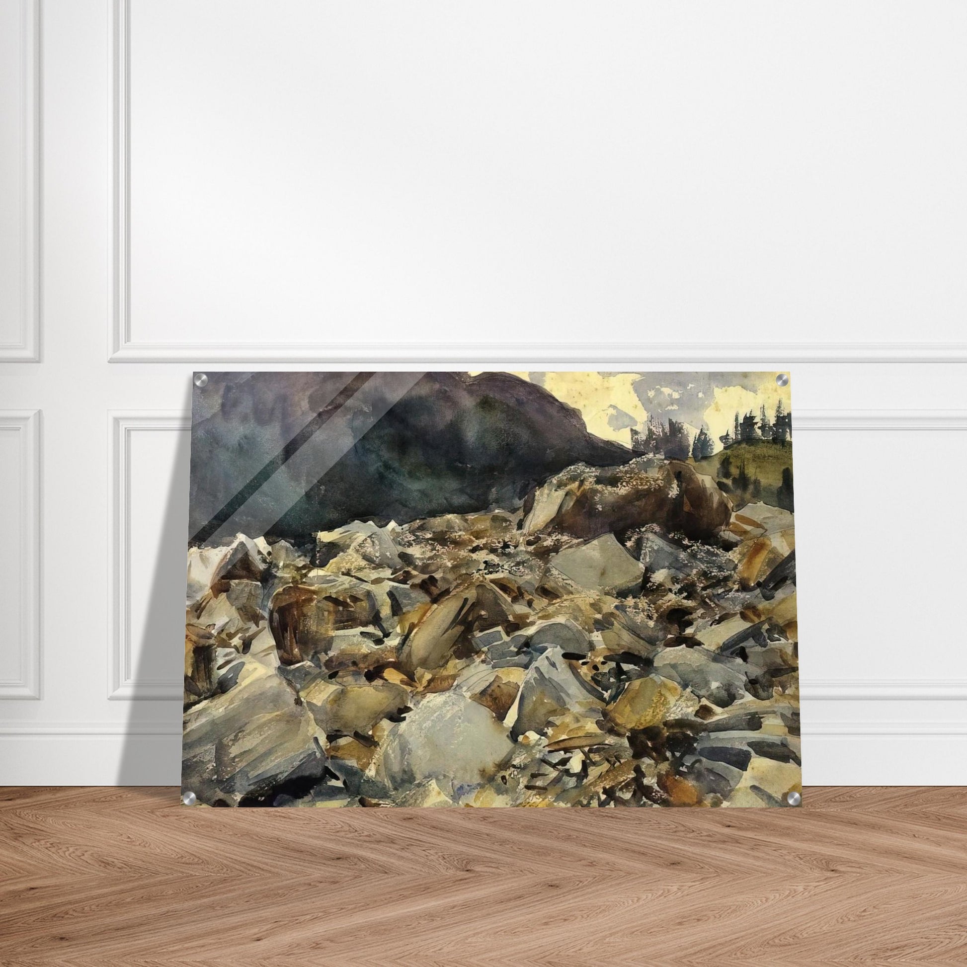 Purtud, Alpine Scene and Boulders - John Singer Sargent Acrylic Print - 70x100 cm / 28x40″ inches