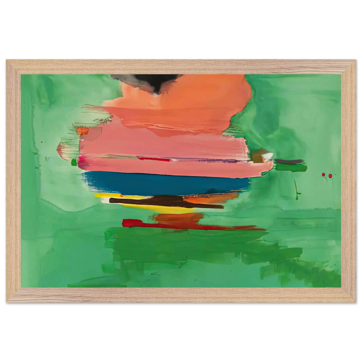 Helen Frankenthaler - Untitled, 1973- Wall Art - 21x29.7 cm / 8x12" - Premium Wooden Framed Poster With Fine Art Paper-canvas - Black frame