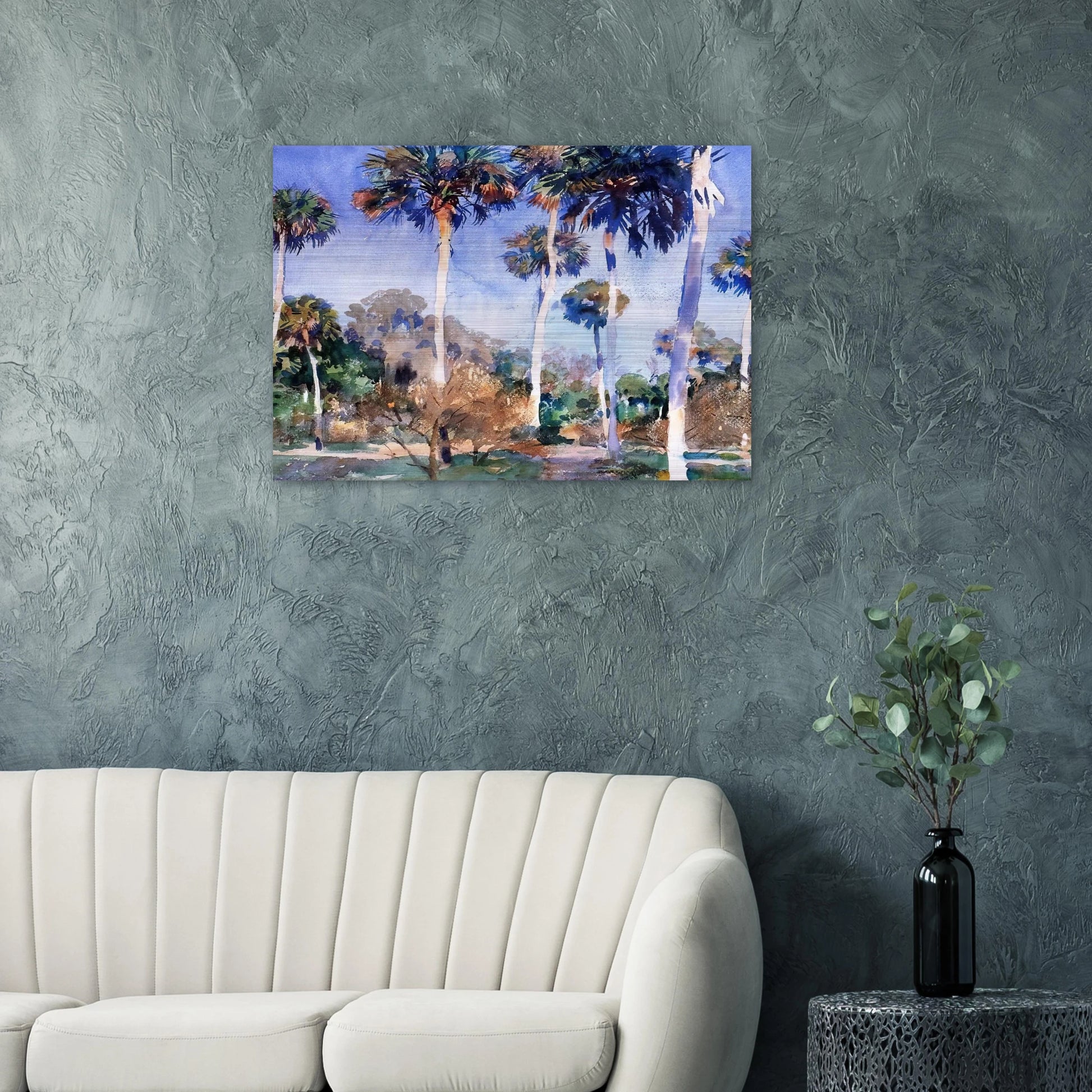 Palms - John Singer Sargent Brushed Aluminum Print - 70x100 cm / 28x40 inches | John Singer Sargent Aluminum Print | John Singer Sargent Prints