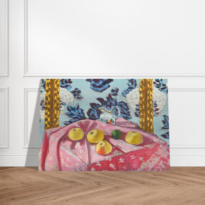 STILL LIFE WITH APPLES ON A PINK TABLECLOTH 1924 - Henri Matisse Brushed Aluminum Print - 70x100 cm / 28x40 inches | Henri Matisse Aluminum Print | Henri Matisse Prints