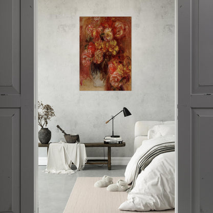 Vase of Roses - Pierre-Auguste Renoir Brushed Aluminum Print - 70x100 cm / 28x40 inches | Pierre-Auguste Renoir Aluminum Print | Pierre-Auguste Renoir Prints