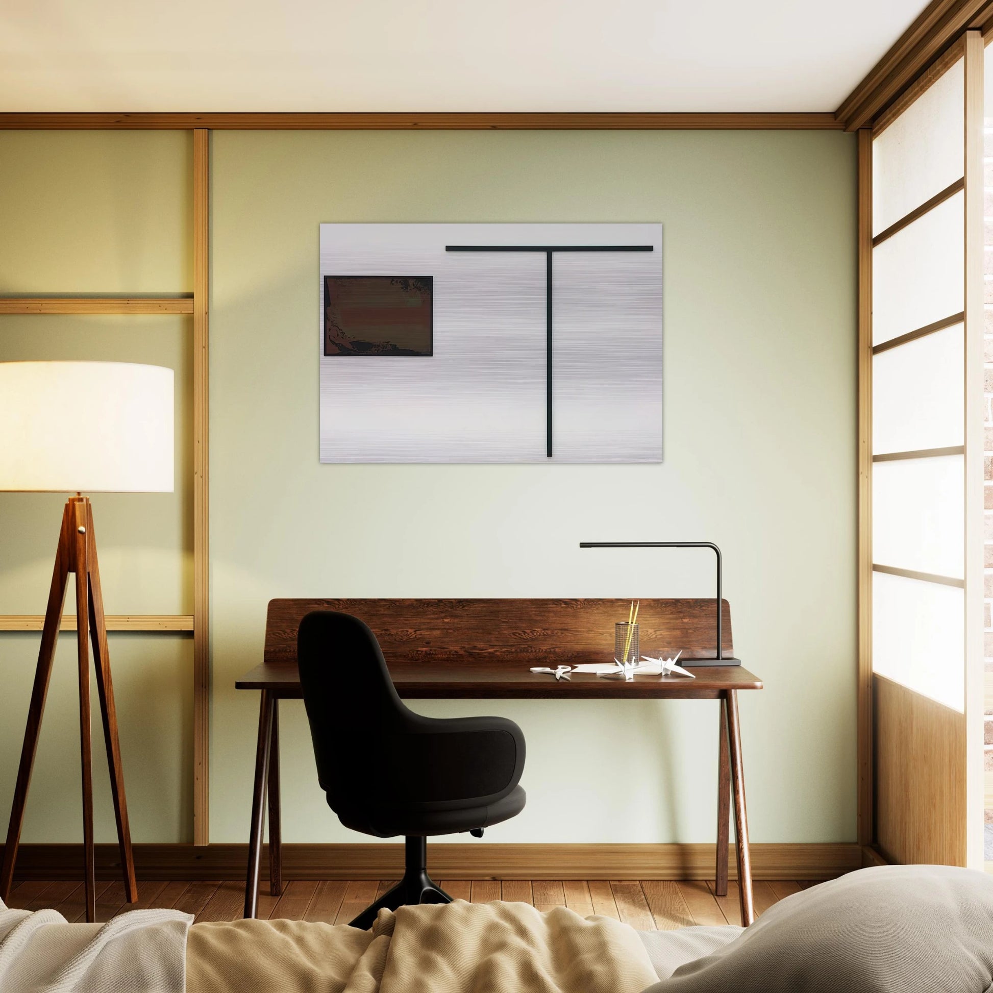untitled T-formiges Objekt mit Gouache - 1972 - Blinky Palermo Brushed Aluminum Print - 70x100 cm / 28x40 inches | Blinky Palermo Aluminum Print | Blinky Palermo Prints