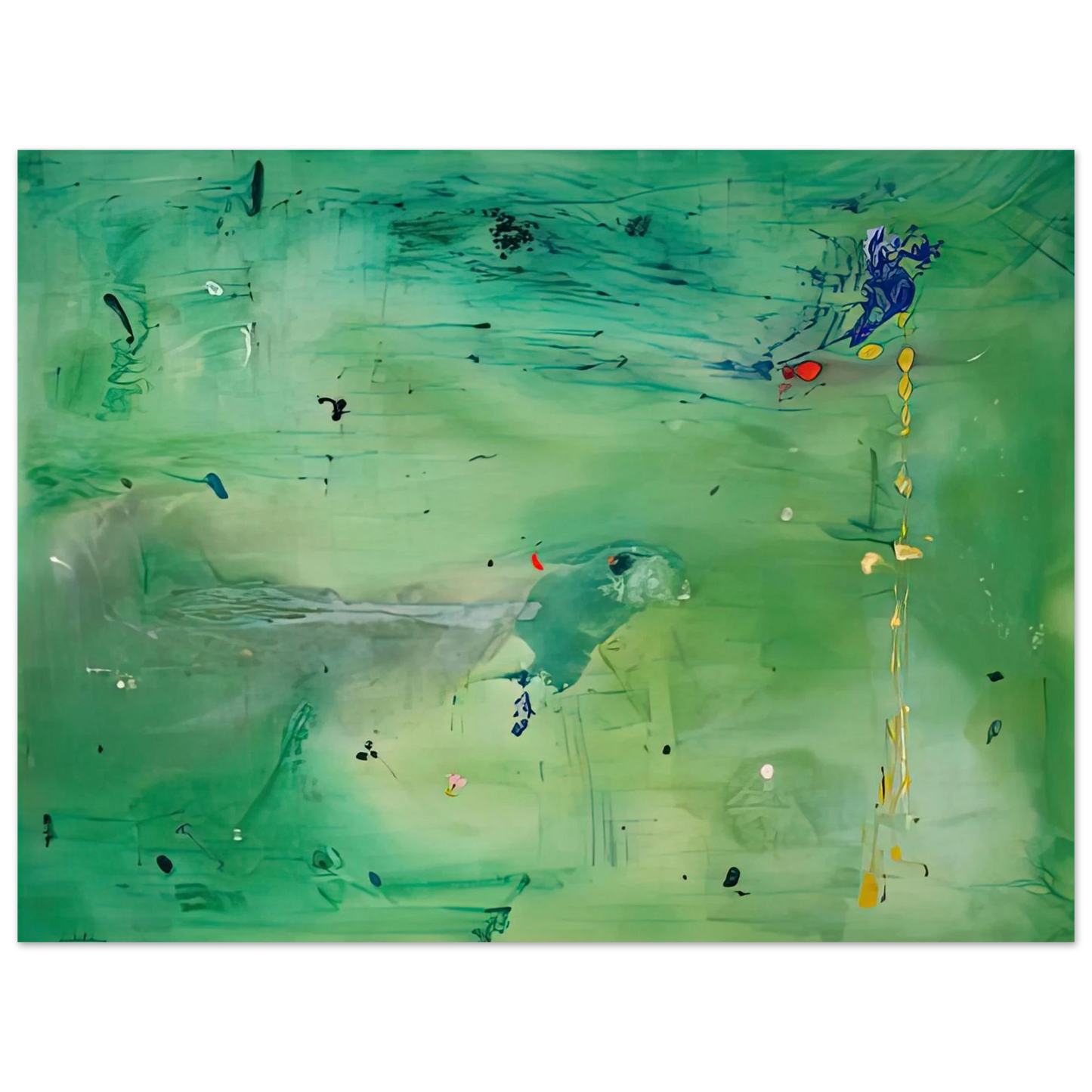 Helen Frankenthaler - A Green Thought in a Green Shade, 1981- Wall Art - 28x40 inches / 70x70 cm - Canvas (Imperial)-canvas - -