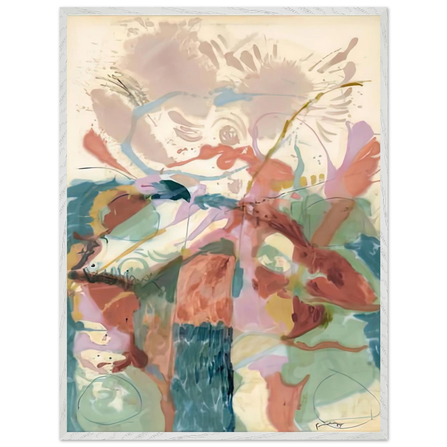Helen Frankenthaler - Jacob's Ladder, 1957- Wall Art - 21x29.7 cm / 8x12" - Premium Wooden Framed Poster With Fine Art Paper-canvas - White frame