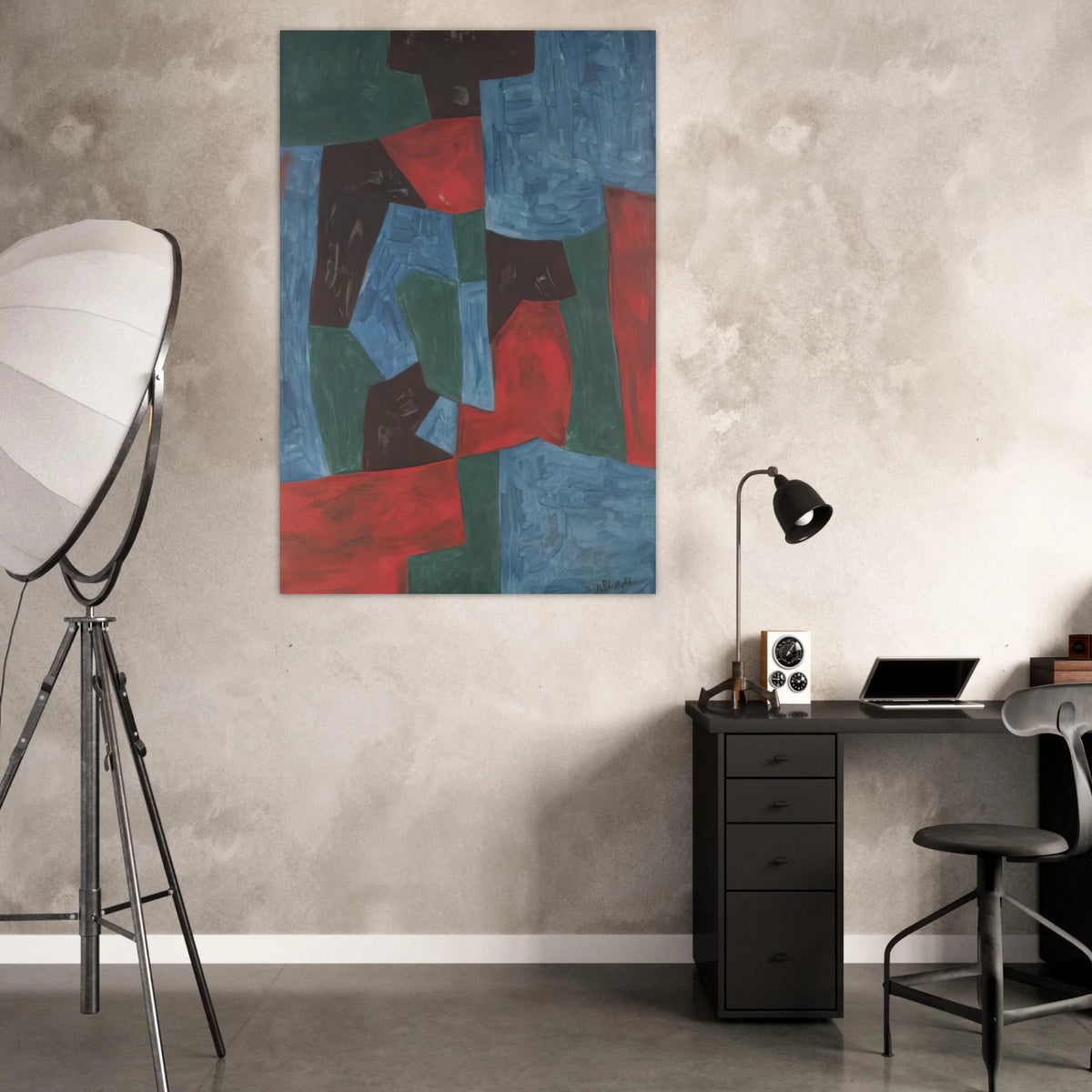 Composition abstraite - 1958 - Serge Poliakoff Art Prints - 100x150 cm / 40x60″ inches | Serge Poliakoff Poster | Serge Poliakoff Prints