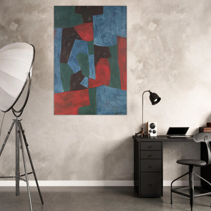 Composition abstraite - 1958 - Serge Poliakoff Art Prints - 100x150 cm / 40x60″ inches | Serge Poliakoff Poster | Serge Poliakoff Prints
