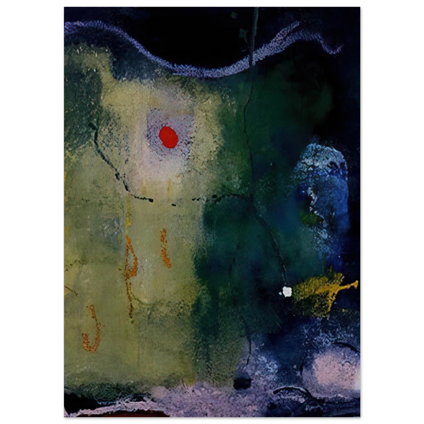 Helen Frankenthaler - The Other Side of the Moon - 1995 Wall art - 13x18 cm / 5x7 inches - Premium Wooden Framed Poster With Fine Art Paper-canvas - White frame