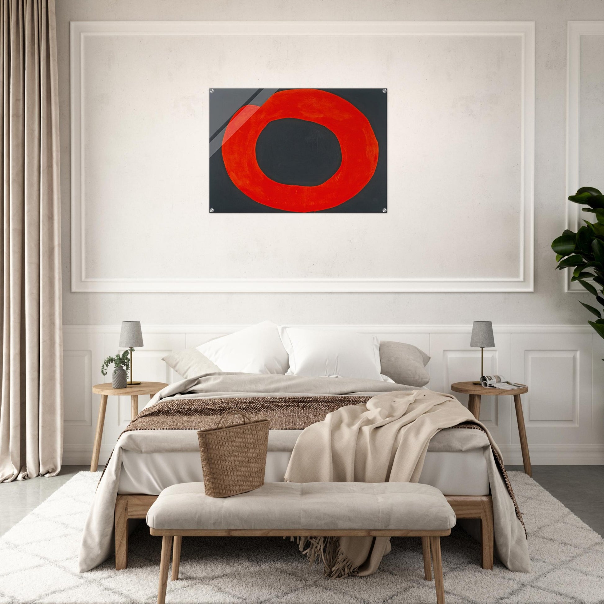 Red Circle on Black - 1965 - Jiro Yoshihara Acrylic Print - 70x100 cm / 28x40″ inches | Jiro Yoshihara Wall Art | Jiro Yoshihara Prints