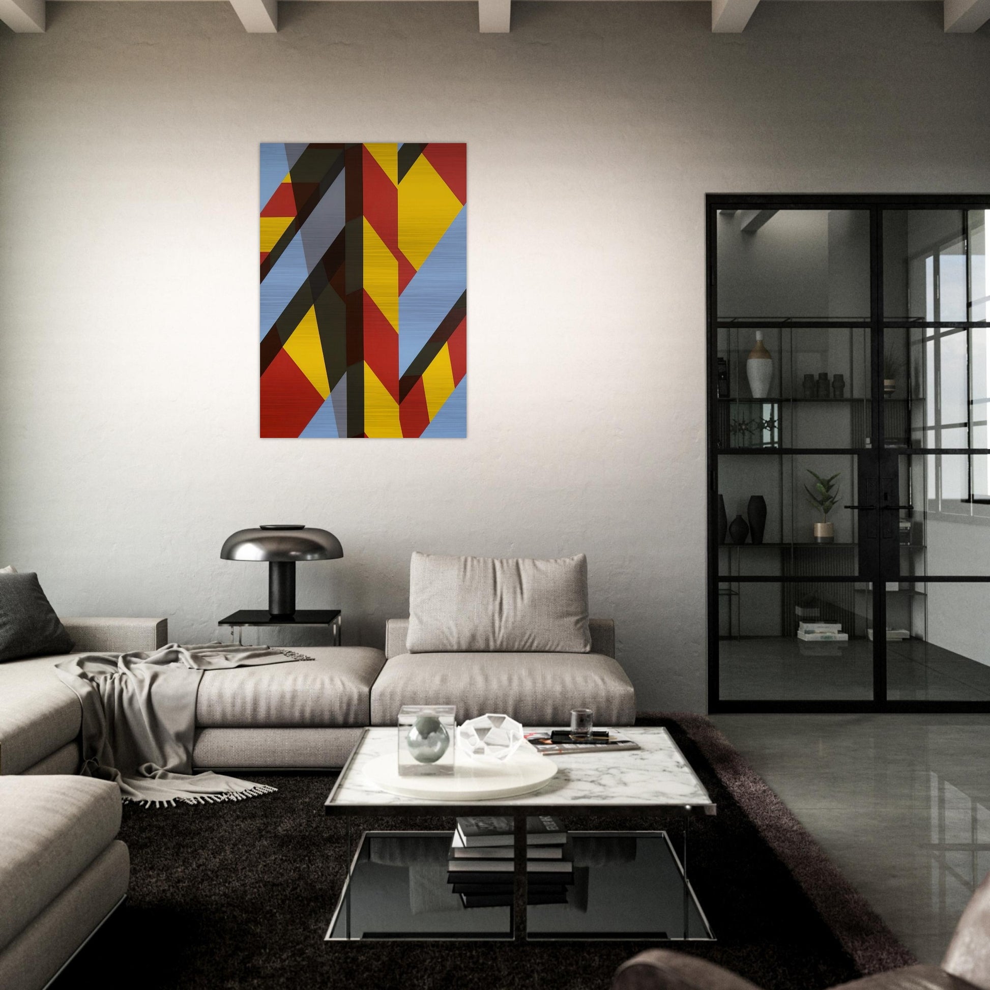 Landscape BB - 1974 - Allan D Arcangelo Brushed Aluminum Print - 70x100 cm / 28x40 inches | Allan D Arcangelo Aluminum Print | Allan D Arcangelo Prints