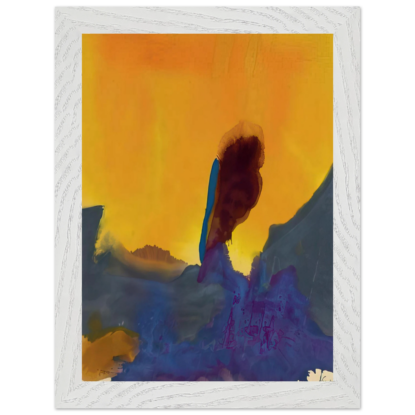 Helen Frankenthaler - Glow II - 1968 Wall art - A3 (29.7 x 42  cm) - Premium Wooden Framed Poster With Fine Art Paper-canvas - White frame
